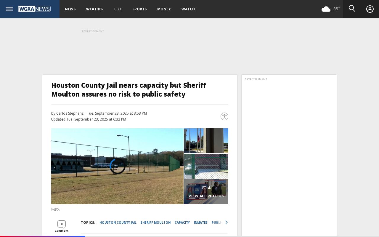 Houston County Detention Center release context and jail capacity report