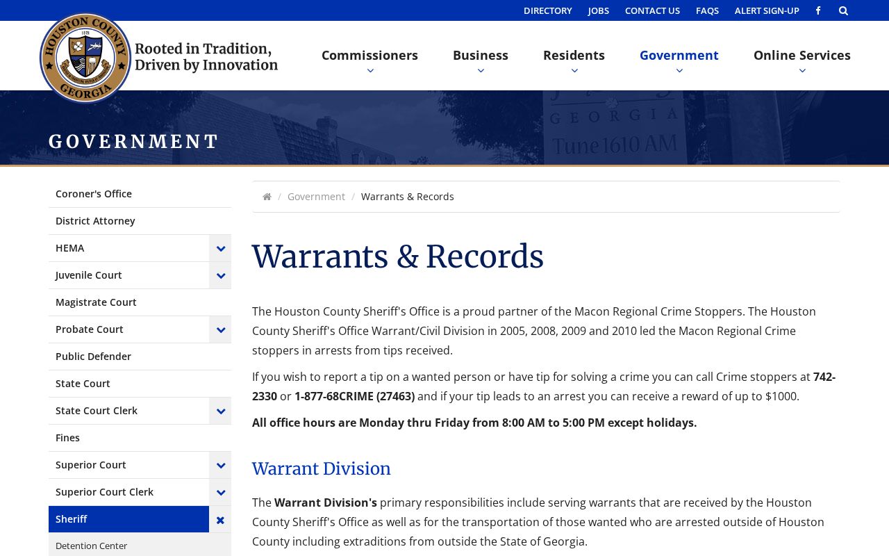 Houston County released inmates Warrants and Records page